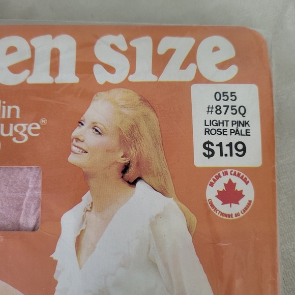 Vintage Moulin Rouge Queen Size Pantyhose. Pink. 160-200 Lbs - Picture 2 of 7